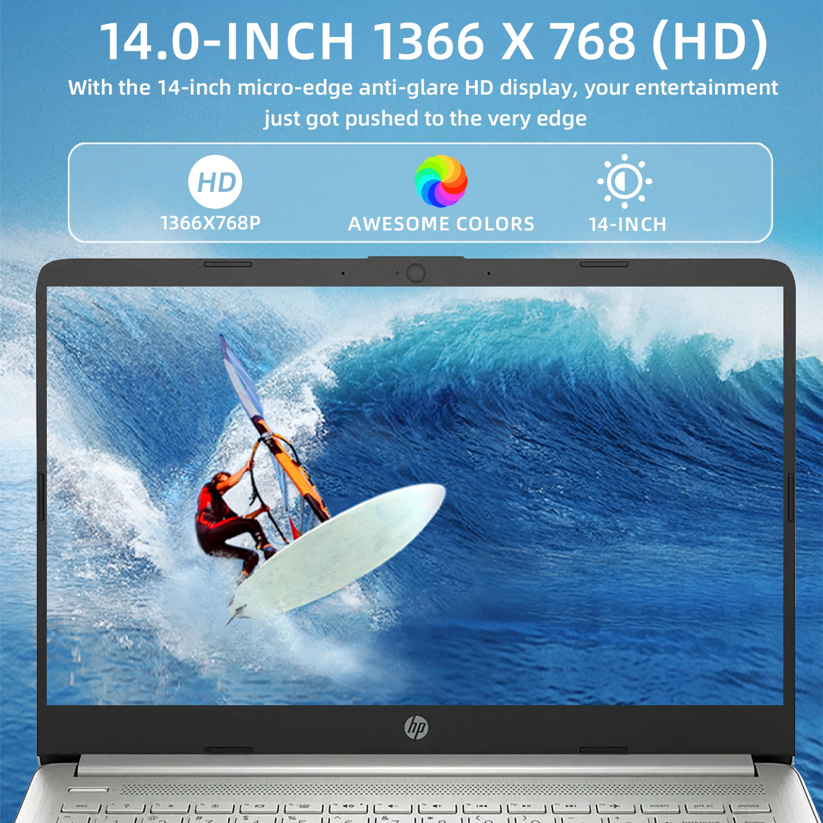 HP 14" Business Laptop,Intel Celeron N4120,4GB RAM, 128GB eMMC,1 Year Office 365,Windows 11 Home - Image 1