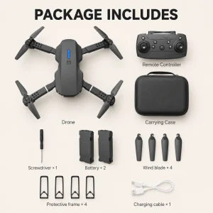 ZNLYRION RC Drone 8K E88 Foldable 8K Dual Camera WiFi FPV Quadcopter with Optical Flow Hovering 360° Flip One Key Takeoff Altitude Hold Remote Control Drone with Carrying Case for Beginners - Thumbnail Image 6