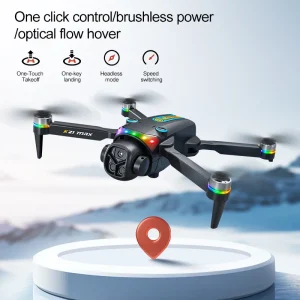 ZNLYRION RC Drone K21MAX Foldable Brushless Drone With Screen Remote EIS Dual Electric Camera Optical Flow Hover Colorful LED Light RC Quadcopter - Thumbnail Image 7
