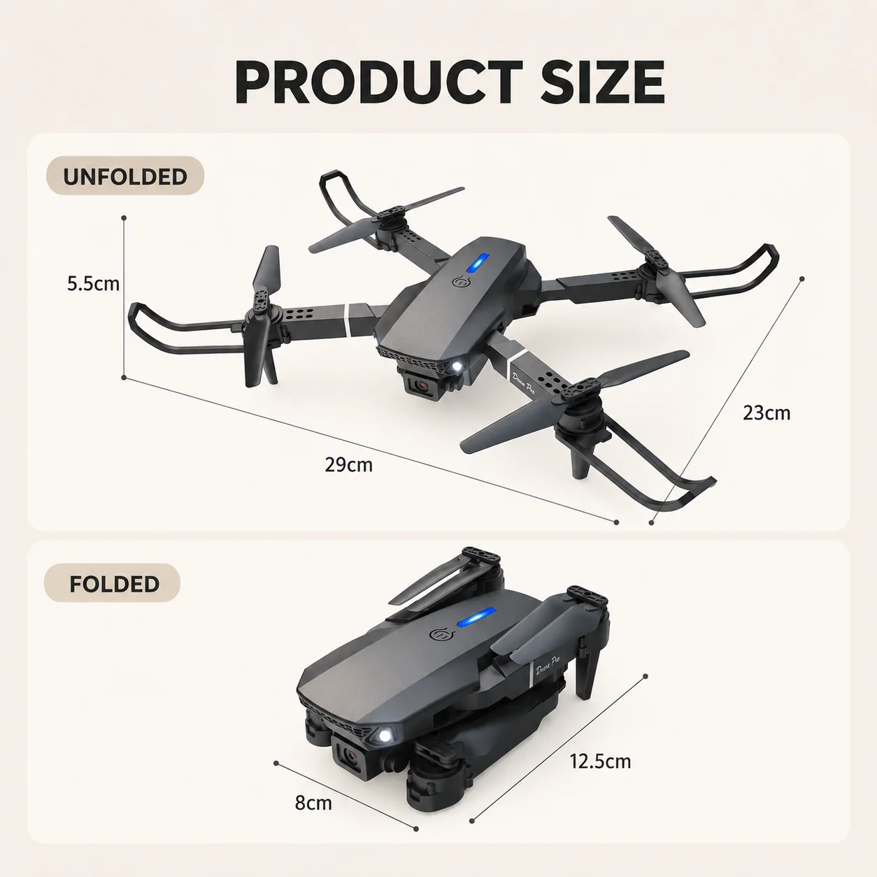 ZNLYRION RC Drone 8K E88 Foldable 8K Dual Camera WiFi FPV Quadcopter with Optical Flow Hovering 360° Flip One Key Takeoff Altitude Hold Remote Control Drone with Carrying Case for Beginners - Image 5