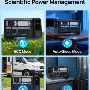 ECO-WORTHY 200W Portable Solar Panel and PS 2400W Power Station 2048Wh LiFePO4 Battery, for RV Off Grid - Thumbnail Image 5