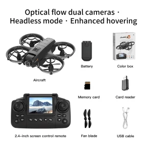 LY3 Portable Drone Dual Camera Aerial PLY3 Portable Drone Dual Camera Aerial Photography 2.4 Inch Screen Remote Control WIFI Image Transmissiohotography 2.4 Inch Screen Remote Control WIFI Image Transmission Optical Flow Hover Full Protection RC Drone Toy - Thumbnail Image 7