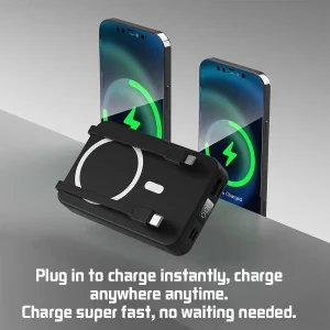 10000mAh Wireless Magnetic Power Bank Portable 22.5W Fast Charging For iPhone 17/16/15/14/13/12 Series Mobile Power with Back Clip and Bracket Desktop Charger - Thumbnail Image 8