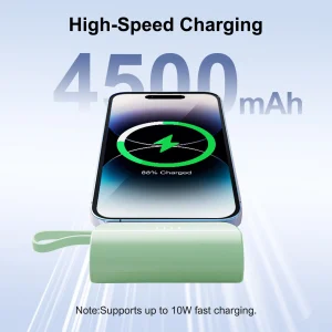 Mini Power Bank Portable 4500mAh Power Phone Charger Capsule Dual USB-C Ports For IPhone16/ 15/15 plus/15 pro/15 pro Max/Android - Thumbnail Image 3