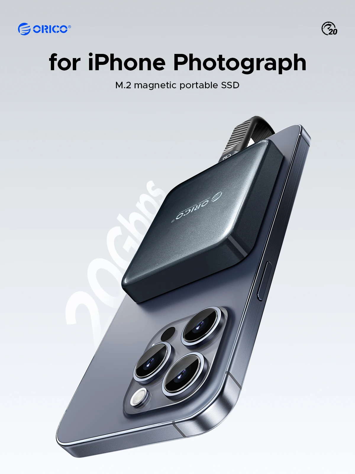 ORICO Magnetic Portable SSD USB3.2 20Gbps - Image 2