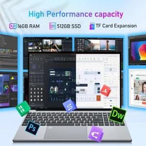 15.6 inch Intel Notebook PC Ultra Slim Laptop Intel Core I3 6100U 16GB RAM 1TB 2TB SSD Office Study Computer PC Windows 11 Pro - Thumbnail Image 4