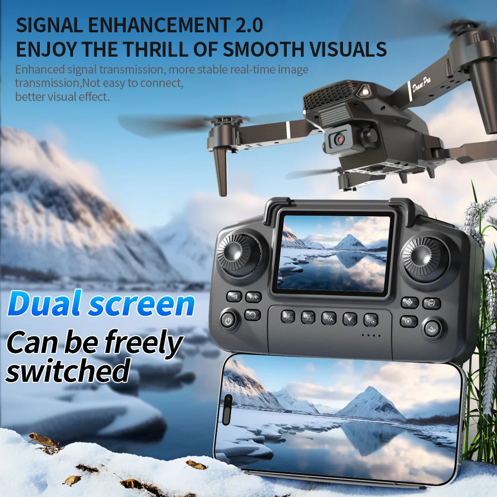 E88PRO Drone 8K 5G HD Dual Camera Aerial Photography Remote Control Screen Display Control Aircraft Quadcopter - Image 3