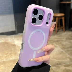 Luxury Candy Color 2-in-1 Magnetic Phone Case for iPhone 17/16/15/14/13/12/11 Pro Max Plus , Matte Soft Shockproof Skin-Friendly Cover with Magnetic Wireless Charging - Thumbnail Image 2