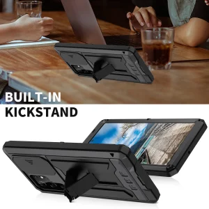 Military Grade Full-Body Rugged for Samsung Galaxy S24 S23 S22 Ultra Plus Case Built-in Kickstand Slide Camera Protective Cover - Thumbnail Image 5
