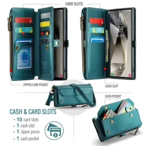 Crossbody for Samsung Galaxy S24 S23 Ultra S22 S21 S20 Case Wallet Card Holder - Thumbnail Image 2