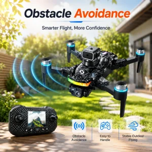 RC Drone Brushless Motor Low Noise Operation 360° Flip Dual HD Camera Smart Obstacle Avoidance Wifi 2.4G Screen Controller Drone Toy - Thumbnail Image 4