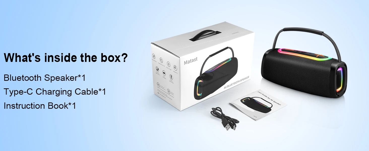 RGB Lights Portable Bluetooth Speaker, IPX7 Waterproof, 24H Playtime, Bluetooth 5.3, Outdoor Wireless Speaker with Hands-Free Mic. - Image 7