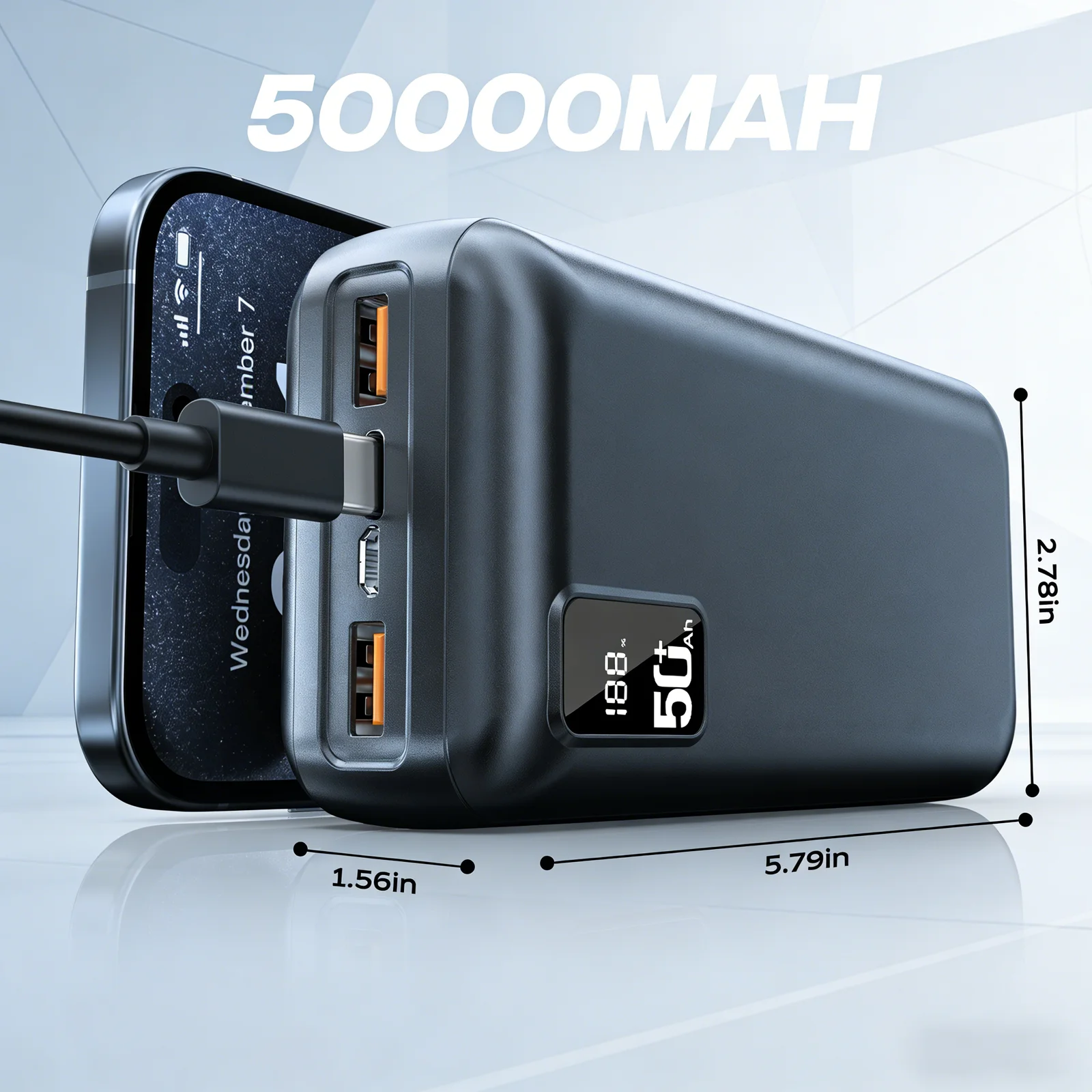 Hganus 50000mAh Powerbank 22.5W Fast Charge Protable Powerbank External Battery High Capacity For IPh xiaomi Samsung Outdoor Use - Image 6