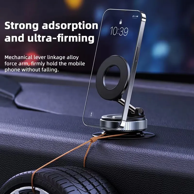 Strong Magnetic Car Phone Holder Foldable Design 360° Adjustable Vacuum Mount for Car, Desk, Bathroom. Use Three-axis Rotation For Free Adjustment A Convenient Choice For Multiple Scenarios - Image 3