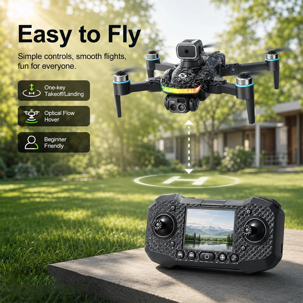 RC Drone Brushless Motor Low Noise Operation 360° Flip Dual HD Camera Smart Obstacle Avoidance Wifi 2.4G Screen Controller Drone Toy - Image 5