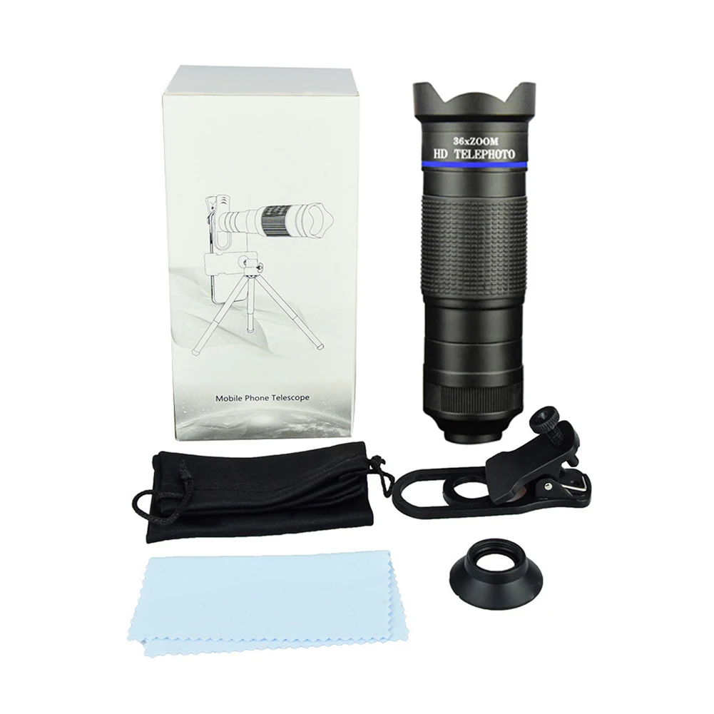 36X Telescope Zoom Lens Monocular Mobile Phone Camera Lenses for iPhone Samsung Smartphones For Camping Hunting Sports - Image 2