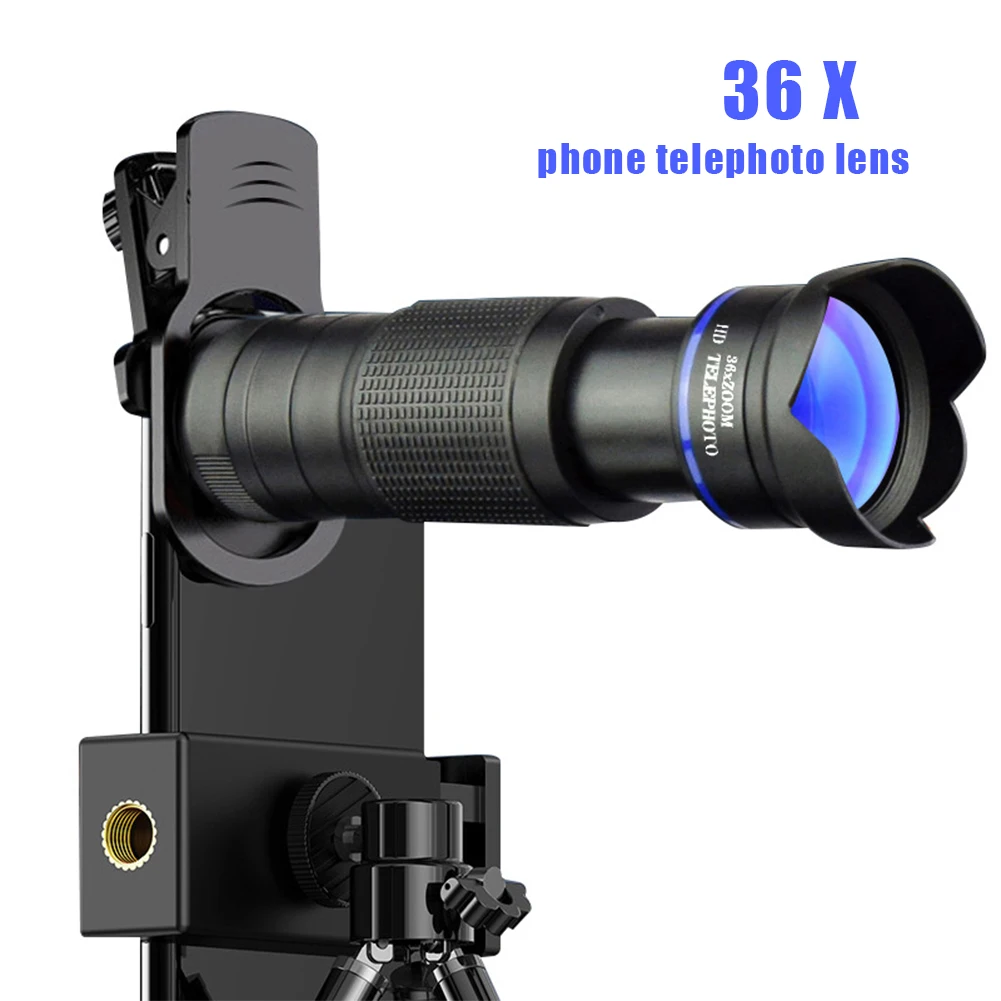 36X Telescope Zoom Lens Monocular Mobile Phone Camera Lenses for iPhone Samsung Smartphones For Camping Hunting Sports - Image 1