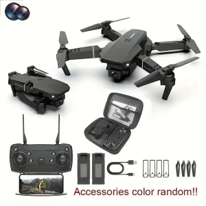 E88 Pro MAX Drone Offers Optional Screen Remote Control / Regular Remote Control / 3PS Battery, Dual Cameras, Two Batteries, Brushless Motor, Obstacle Avoidance Function, Foldable Quadcopter. LED Lights. Ideal Gift. Suitable for Beginners. - Thumbnail Image 6