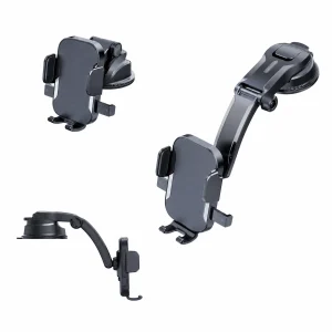Dashboard Cell Phone Holder for Car, 360° Swivel Suction Cup Mount with Bottom Support, Non-Slip Phone Stand Allows Charging Port Access - Thumbnail Image 2