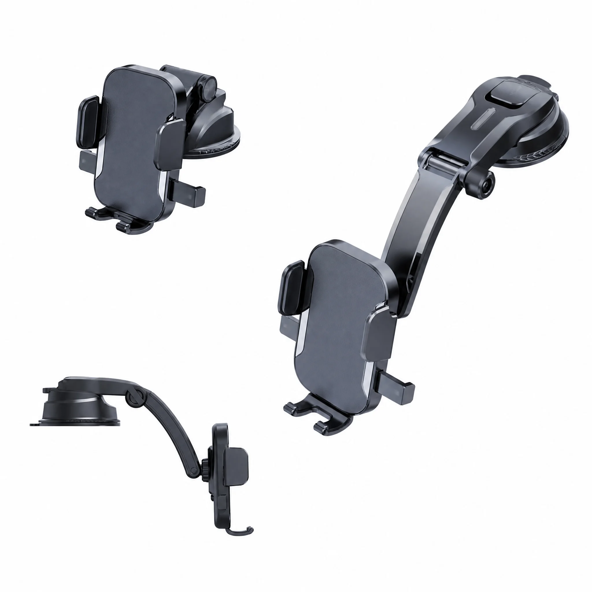 Dashboard Cell Phone Holder for Car, 360° Swivel Suction Cup Mount with Bottom Support, Non-Slip Phone Stand Allows Charging Port Access - Image 2