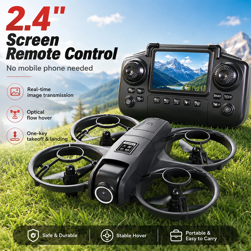 LY3 Portable Drone Dual Camera Aerial PLY3 Portable Drone Dual Camera Aerial Photography 2.4 Inch Screen Remote Control WIFI Image Transmissiohotography 2.4 Inch Screen Remote Control WIFI Image Transmission Optical Flow Hover Full Protection RC Drone Toy - Image 2