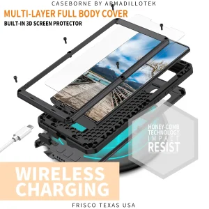 Military Grade Full-Body Rugged for Samsung Galaxy S24 S23 S22 Ultra Plus Case Built-in Kickstand Slide Camera Protective Cover - Thumbnail Image 3
