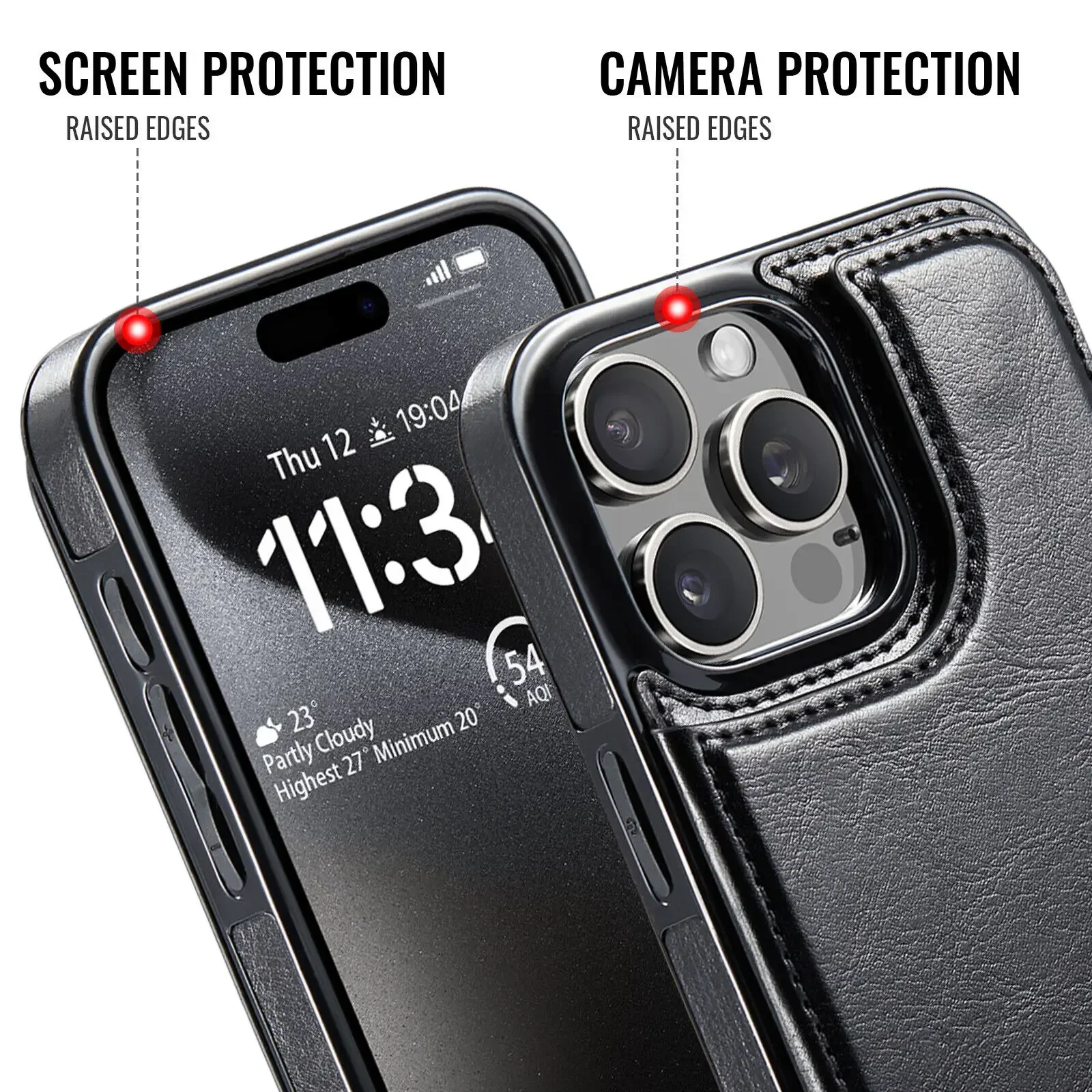 Wallet Card Holder Case for iPhone 16 15 14 13 12 11 Pro Max XS XR Leather Cover - Image 4