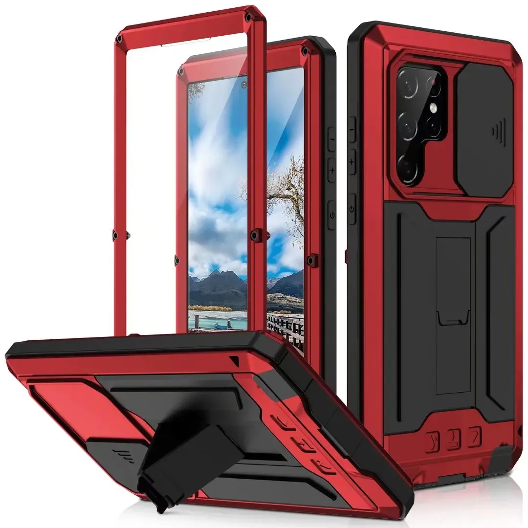 Military Grade Full-Body Rugged for Samsung Galaxy S24 S23 S22 Ultra Plus Case Built-in Kickstand Slide Camera Protective Cover - Image 1