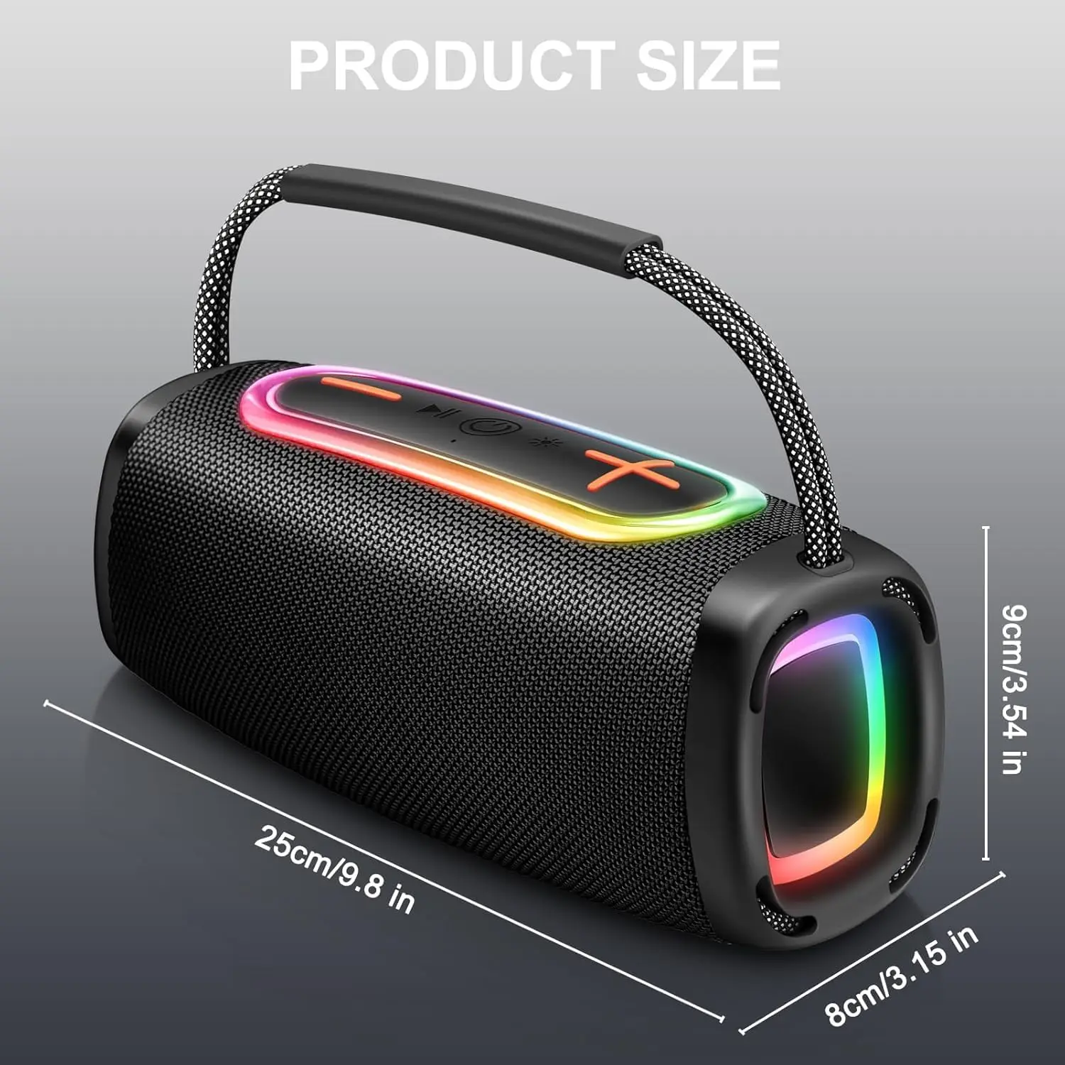 RGB Lights Portable Bluetooth Speaker, IPX7 Waterproof, 24H Playtime, Bluetooth 5.3, Outdoor Wireless Speaker with Hands-Free Mic. - Image 1