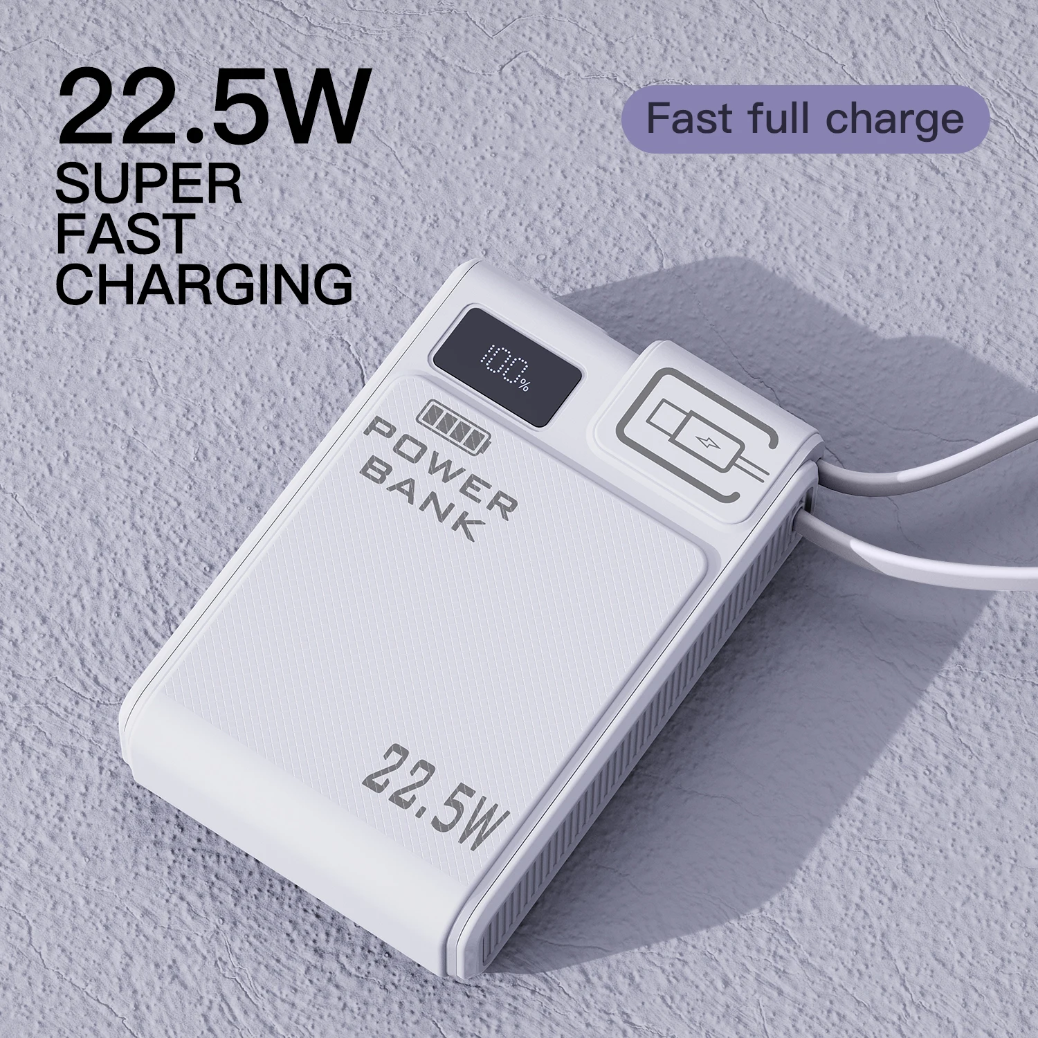 TQQDCI 10000mAh Portable Power Bank PD-C22.5W Dual Charge with Fast Charging Type-C Cable Compatible with iPhone And Samsung - Image 1