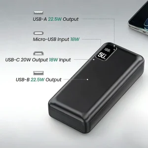 Hganus 50000mAh Powerbank 22.5W Fast Charge Protable Powerbank External Battery High Capacity For IPh xiaomi Samsung Outdoor Use - Thumbnail Image 3