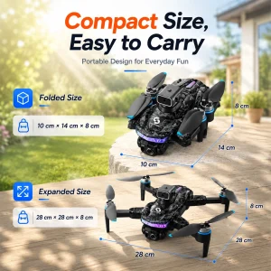 RC Drone Brushless Motor Low Noise Operation 360° Flip Dual HD Camera Smart Obstacle Avoidance Wifi 2.4G Screen Controller Drone Toy - Thumbnail Image 3