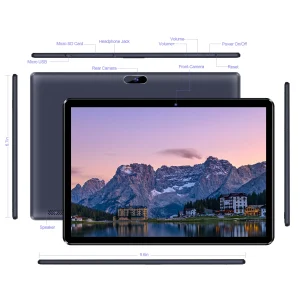 PRITOM 10 inch Tablet Android 13, 64GB, 512GB Expand, Quad-Core, 1280 * 800 HD IPS Screen, Dual Camera, Wi-Fi, Bluetooth, Black - Thumbnail Image 3