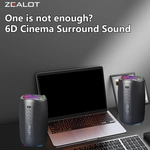 Zealot-S61 Bluetooth Speaker,with IPX6 Waterproof Protection and Outdoor Bass Sound for Backyard and Beach Party,10W Loudspeaker - Thumbnail Image 5
