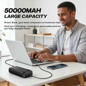 Hganus 50000mAh Powerbank 22.5W Fast Charge Protable Powerbank External Battery High Capacity For IPh xiaomi Samsung Outdoor Use - Thumbnail Image 4