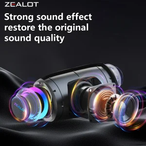 Zealot-S61 Bluetooth Speaker,with IPX6 Waterproof Protection and Outdoor Bass Sound for Backyard and Beach Party,10W Loudspeaker - Thumbnail Image 2