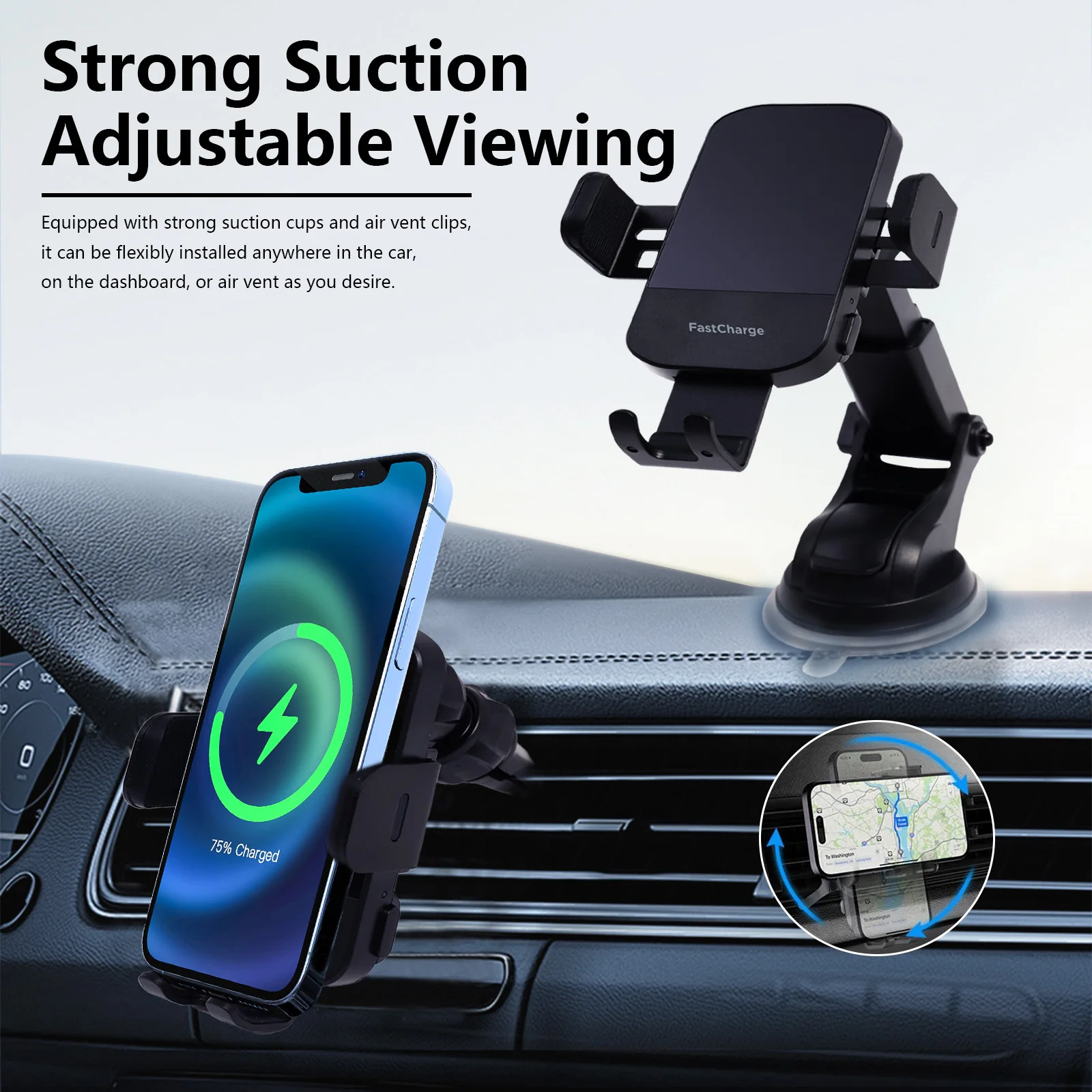 15W Qi Wireless Chargers Car Phone Holder Magnetic Automatic Vent Phone Mount Fast Charg for IPhone 14/13/12/11/X Samsung Galaxy - Image 4