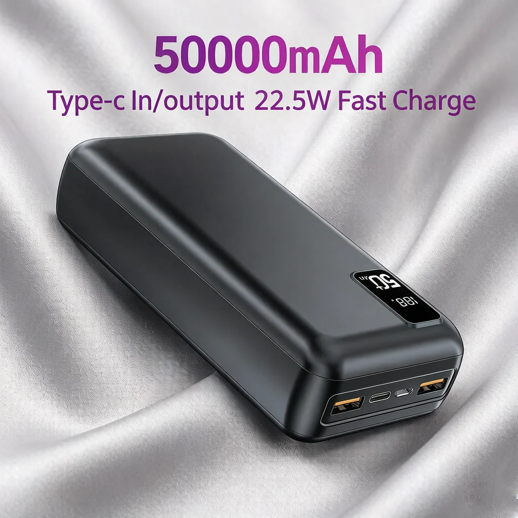 Hganus 50000mAh Powerbank 22.5W Fast Charge Protable Powerbank External Battery High Capacity For IPh xiaomi Samsung Outdoor Use - Image 2