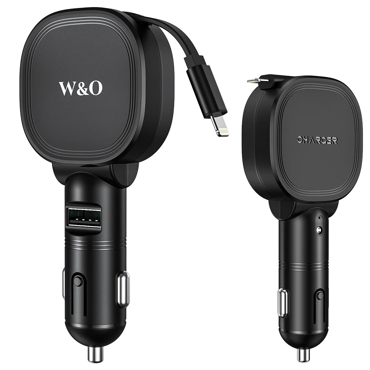 2-In-1 Retractable Fast Car Charger , 66W High-Speed Charging, 2.3 Inch Long Cable, 52.4g easy to carry,1USB Ports, Compatible With Android、Phone 17/16/15/14/13/12/11, Galaxy, Pixel, And More Smart Devices,Gift For Car Lovers - Image 1