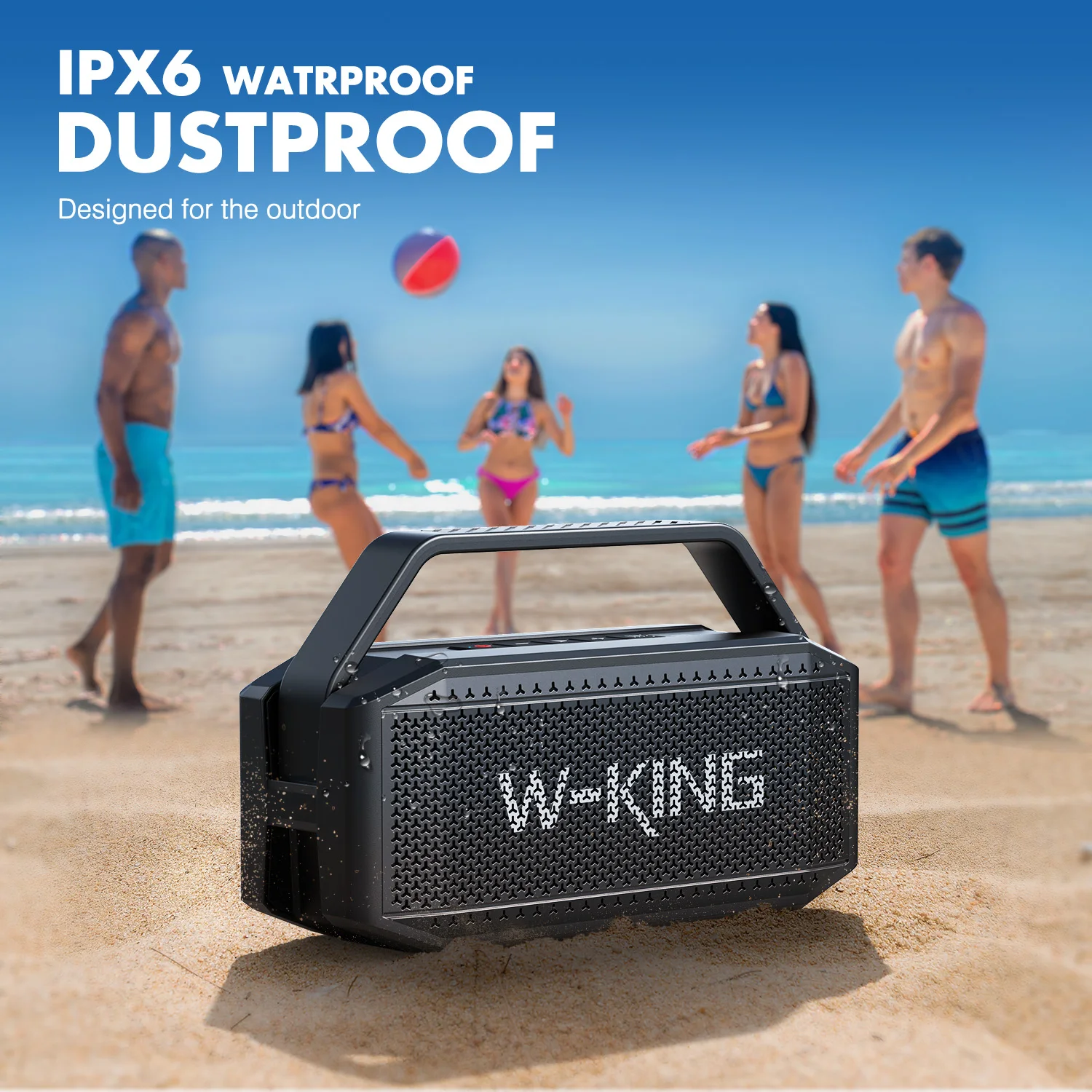 W-KING D9-1 100W Peak 60W RMS Deep Bass Bluetooth Speaker, IPX6 Portable Waterproof Loud Bluetooth Speakers Wireless with Subwoofer - Image 5