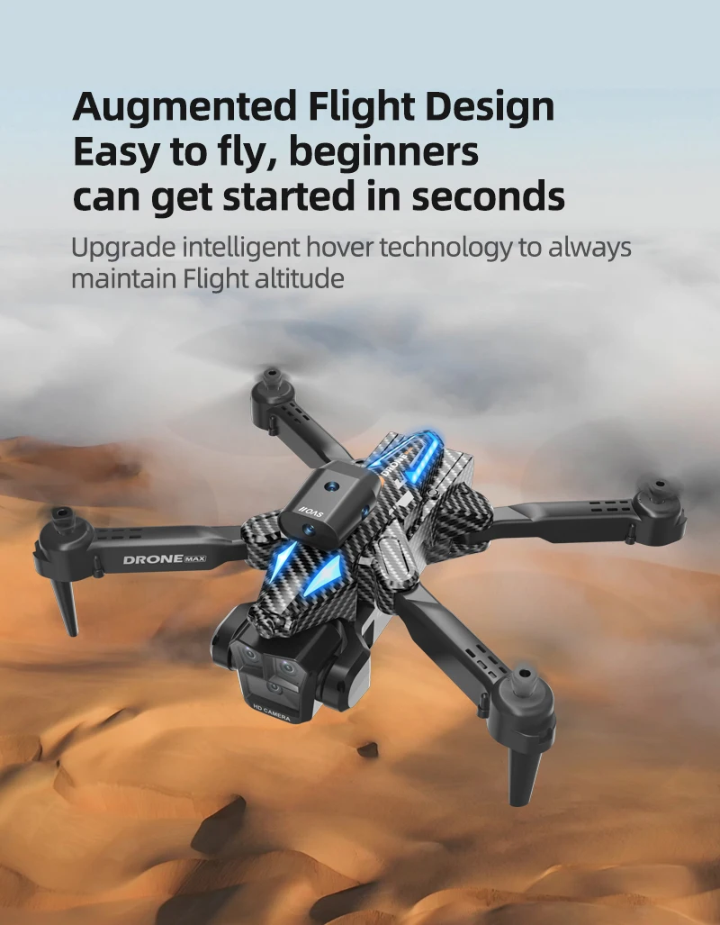 New Model Drone, Equipped with Three Cameras, High-definition Video Recording, Optical Flow Positioning, FPV, One-click Take-off And Landing, Optical Flow Positioning, Electrically Controlled Camera, Headless Mode, Three Flight Speed Settings - Image 6