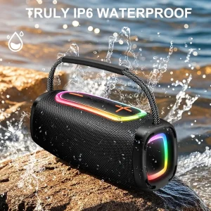 RGB Lights Portable Bluetooth Speaker, IPX7 Waterproof, 24H Playtime, Bluetooth 5.3, Outdoor Wireless Speaker with Hands-Free Mic. - Thumbnail Image 3
