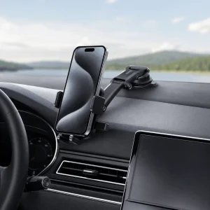 Dashboard Cell Phone Holder for Car, 360° Swivel Suction Cup Mount with Bottom Support, Non-Slip Phone Stand Allows Charging Port Access - Thumbnail Image 5