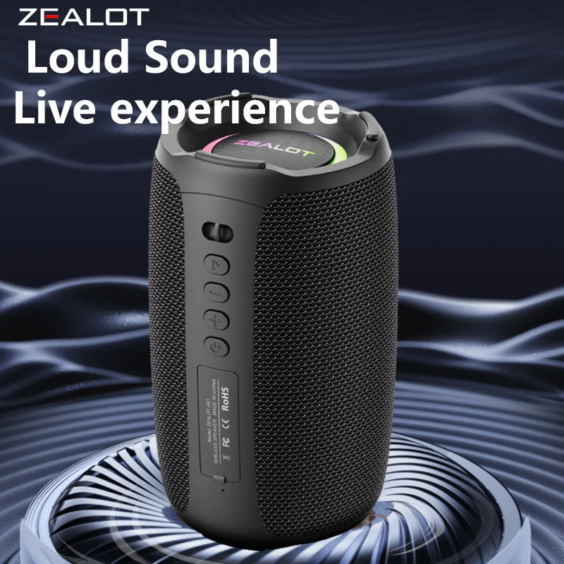 Zealot-S61 Bluetooth Speaker,with IPX6 Waterproof Protection and Outdoor Bass Sound for Backyard and Beach Party,10W Loudspeaker - Image 3
