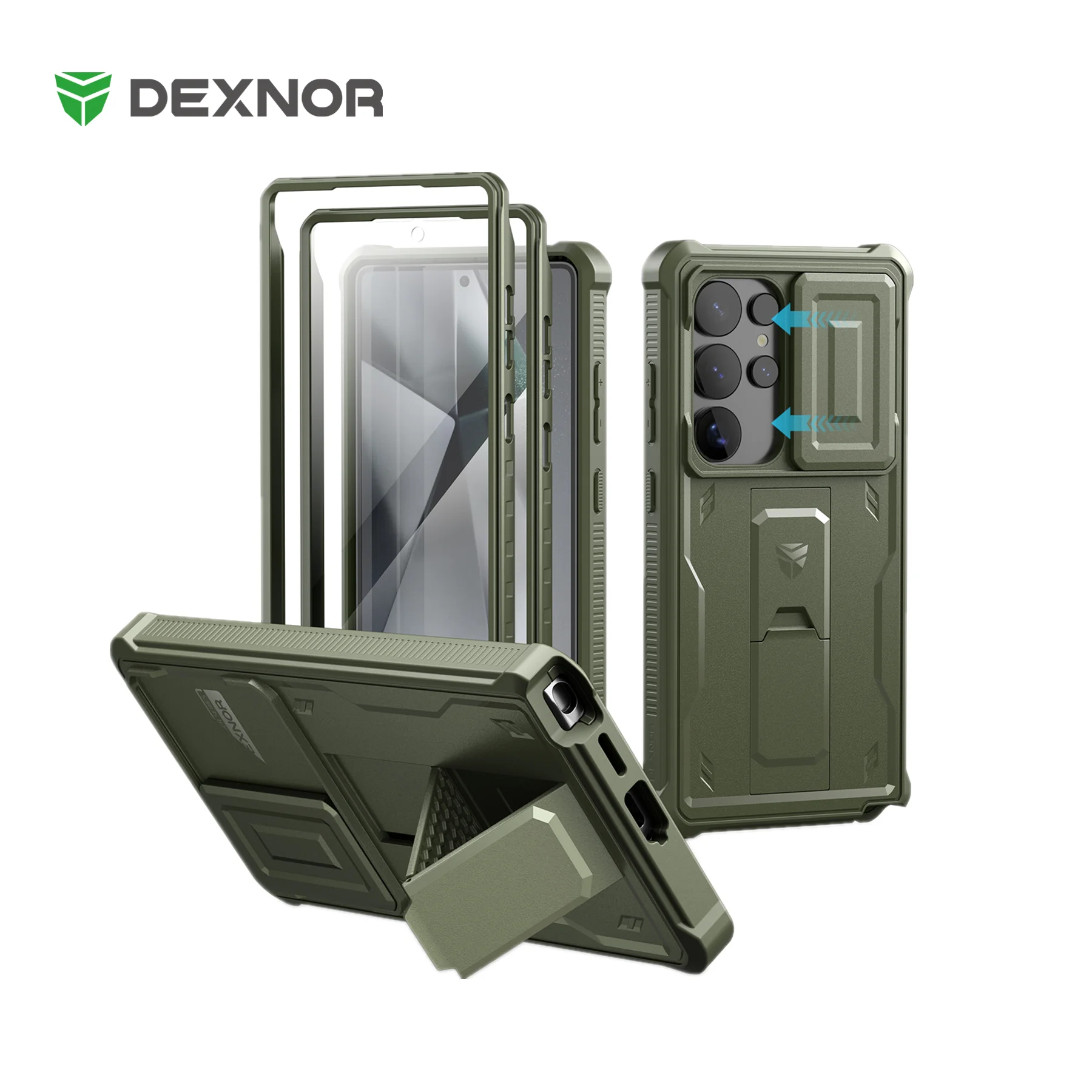 Dexnor For Samsung Galaxy S25/S25 Plus/S25 Ultra /S25 Edge 2025Case Full Body Shockproof Camera Cover &Built-in Screen Protector Kickstand - Image 1