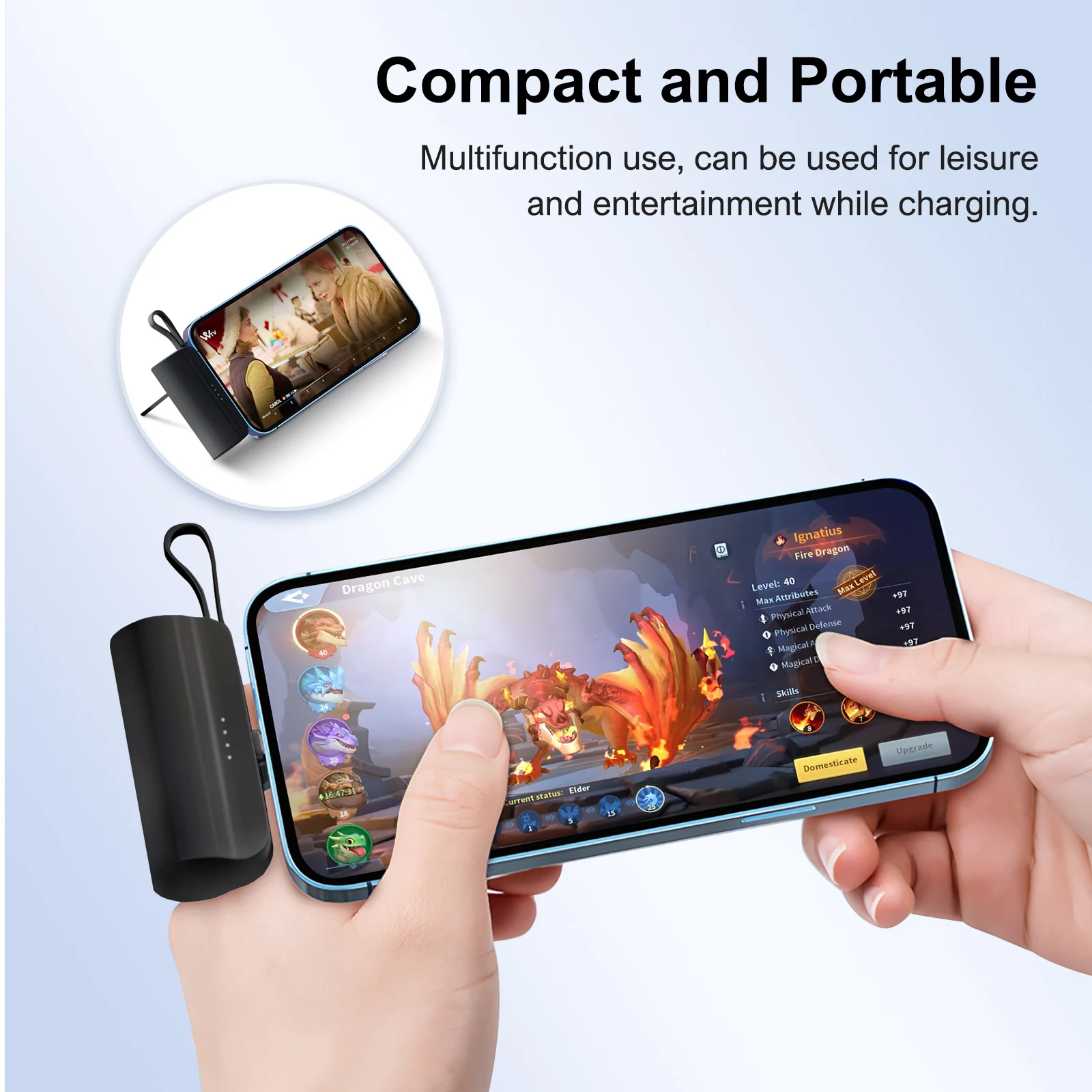 Mini Power Bank Portable 4500mAh Power Phone Charger Capsule Dual USB-C Ports For IPhone16/ 15/15 plus/15 pro/15 pro Max/Android - Image 2