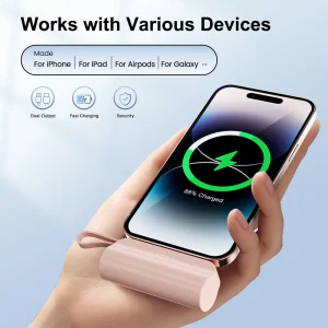 Mini Power Bank Portable 4500mAh Power Phone Charger Capsule Dual USB-C Ports For IPhone16/ 15/15 plus/15 pro/15 pro Max/Android - Thumbnail Image 5
