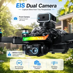 RC Drone Brushless Motor Low Noise Operation 360° Flip Dual HD Camera Smart Obstacle Avoidance Wifi 2.4G Screen Controller Drone Toy - Thumbnail Image 6