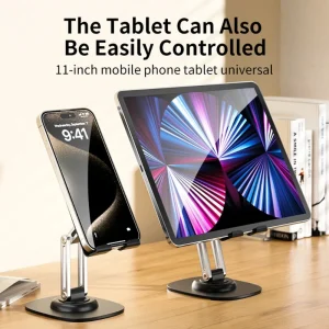 360° Rotation Portable Tablet Holder For Phone iPad iPhone 17 Xiaomi Folding Lazy Desktop Live Mobile Phone Stand Mount Bracket - Thumbnail Image 2