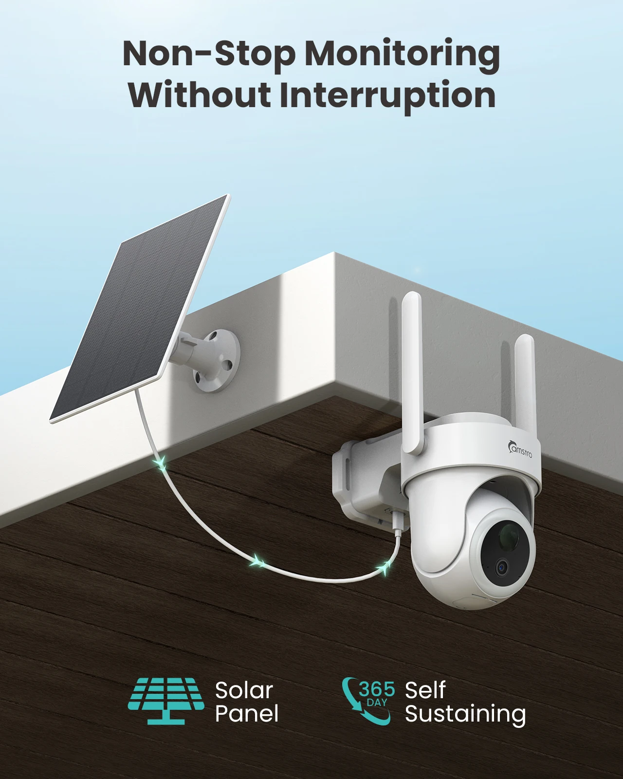 Camstro 4k solar camera outdoor wireless 4CH NVR Full-color night vision 2.4G 5G WIFI Camera PIR Two-way voice WiFi PT Camera Outdoor ,Built-in 64GB SD card - Image 3